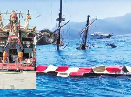 Marmaris'te Tur Teknesi Suya Gömüldü