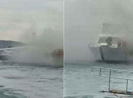 İstanbul Bebek Sahili'nde Tekne Yangını: Ekipler Olay Yerinde