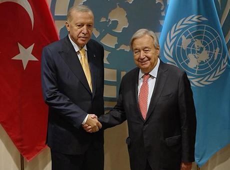Cumhurbaşkanı Erdoğan BM Genel Sekreteri Guterres ile görüştü