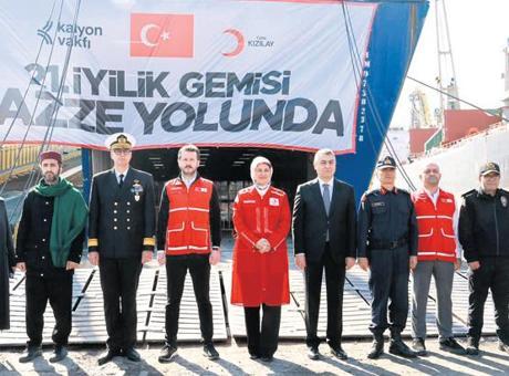 Türk Kızılay'dan Gazze'ye 21. Yardım Gemisi Gönderildi