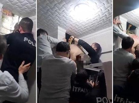 Boşanma Sürecindeki Koca, Eşinin Evine Girmek İsterken Havalandırma Boşluğuna Sıkıştı
