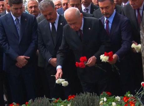 MHP Lideri Bahçeli, Alparslan Türkeş'in Kabri Başında Anıldı