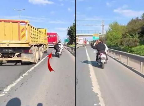 Ataşehir TEM Otoyolu'nda Motosiklet Üzerinde Şiddet Olayı: Kadın Son Anda Kurtuldu