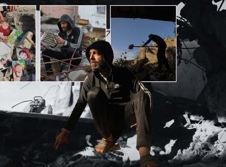 Gazze'de Yaşanan Trajedi: Enkaz Altında Kayıp Çocuklarını Arayan Baba