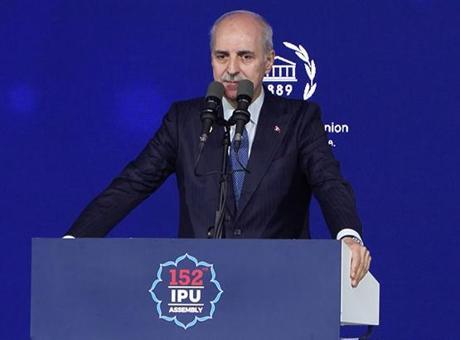 TBMM Başkanı Kurtulmuş, PAB Genel Kurulu'nda İsrail'in BM Üyeliğini Askıya Alma Çağrısında Bulundu
