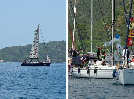 Küresel Sumud Filosu Marmaris'ten Gazze'ye Hareket Etti