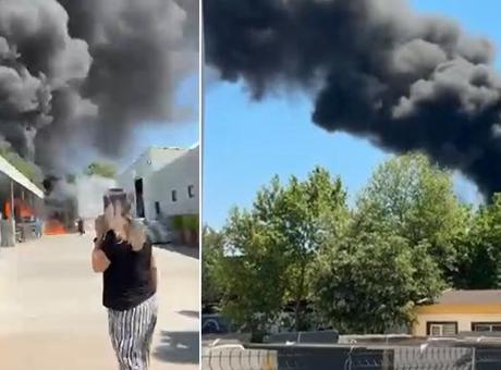 Nilüfer'deki Plastik Boru Deposunda Yangın Kontrol Altına Alındı