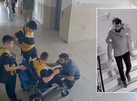 Bursa'da Engelli Öğrenciye Destek: Müdür Yardımcısının Fedakarlığı