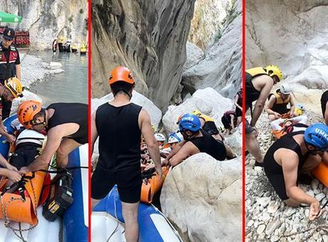 Kemer'de Kanyonda Düşen Turist, Ekiplerin Hızlı Müdahalesiyle Kurtarıldı