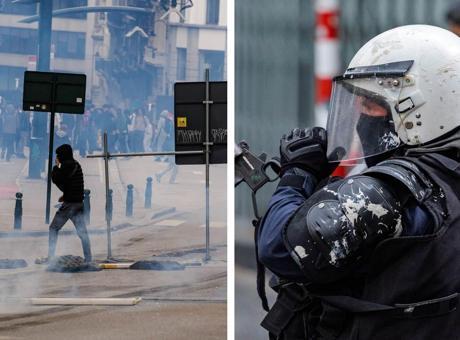 Brüksel'de Eğitim Tasarruf Paketine Karşı Protestolar Şiddetli Çatışmalara Dönüştü