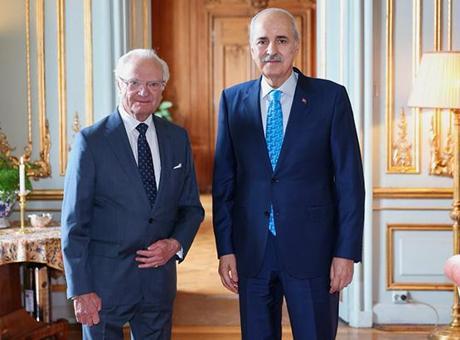TBMM Başkanı Numan Kurtulmuş, İsveç Kralı Gustaf ile Temaslarda Bulundu