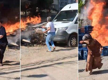 Adana'da Mahalleli Yangınla Mücadele Etti: Otluk Alanda Çıkan Alevler Korku Dolu Anlar Yaşattı