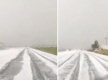 Kars'ta Ani Dolu Yağışı Sürücülere Zor Anlar Yaşattı