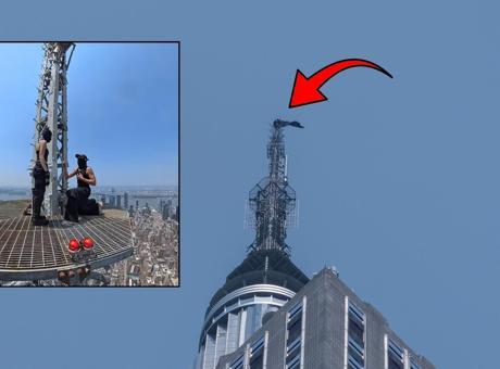 New York'ta Evlenme Teklifi ve Tehlikeli Tırmanış: Rus Çift Gözaltına Alındı