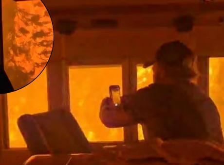 Yük treni alevlerin arasında kaldı! Kanada'da korkunç yangın