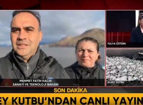Sanayi ve Teknoloji Bakanı Mehmet Fatih Kacır, Kuzey Kutbu'ndan canlı yayınla CNN Türk'te