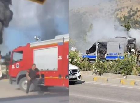 Alev alan hasta nakil aracında can pazarı! Şoförün dikkati hayat kurtardı