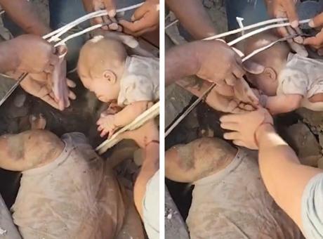 Son dakika...7.4’lük deprem sonrası mucize! Bebek 2 gün sonra enkazdan sağ çıktı