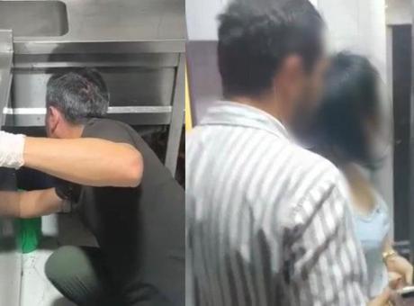 Fuhuş operasyonda şaşırtan görüntü! Kadın, mutfak tezgahının altından çıktı