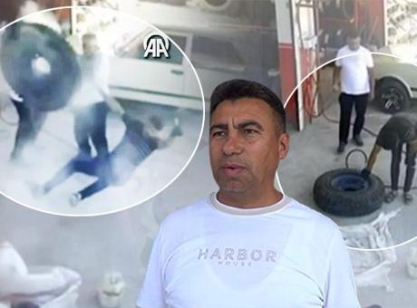 Şişirdiği lastik havaya uçurdu: 35 yıldır sektördeyim ilk kez görüyorum